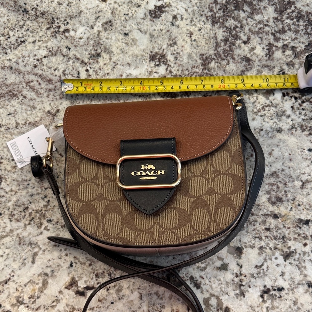 Coach Tan and Black Crossbody Bag